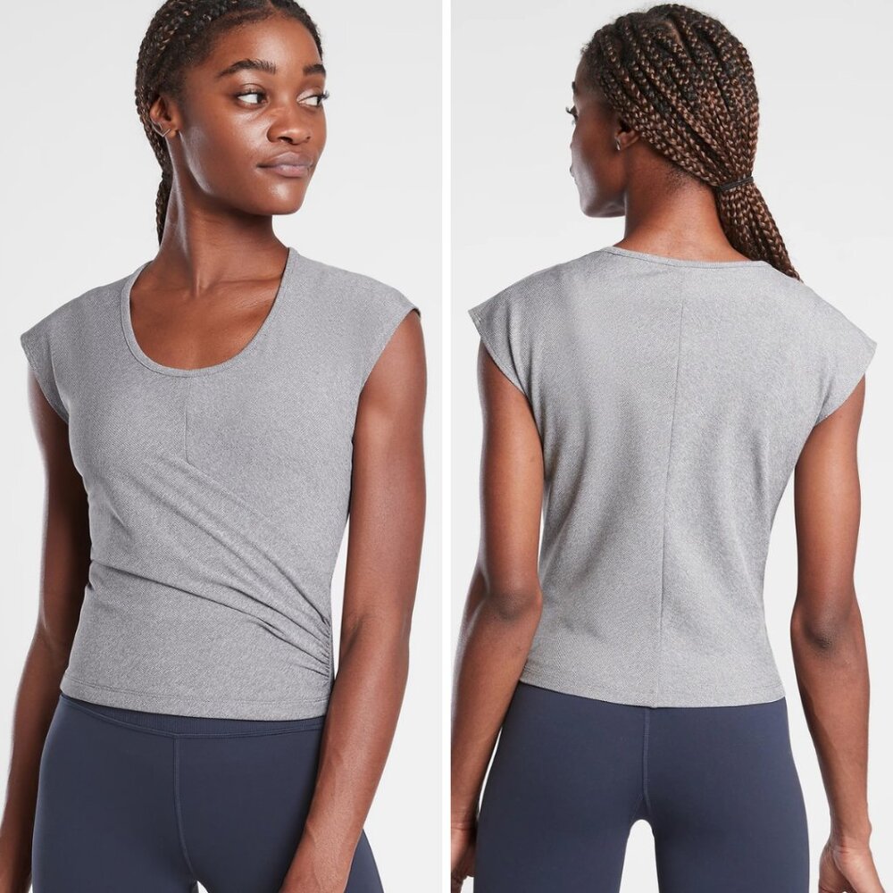 Athleta Bayview Tee in Cobblestone Grey, Size XS
